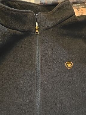 Ariat Black Fleece Full-Zip Jacket with Gold Logo